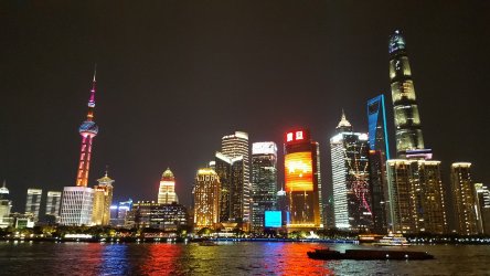 写真：2019年 中国・上海 外灘からの夜景 筆者撮影